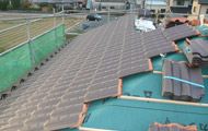 瓦工事　屋根の完成